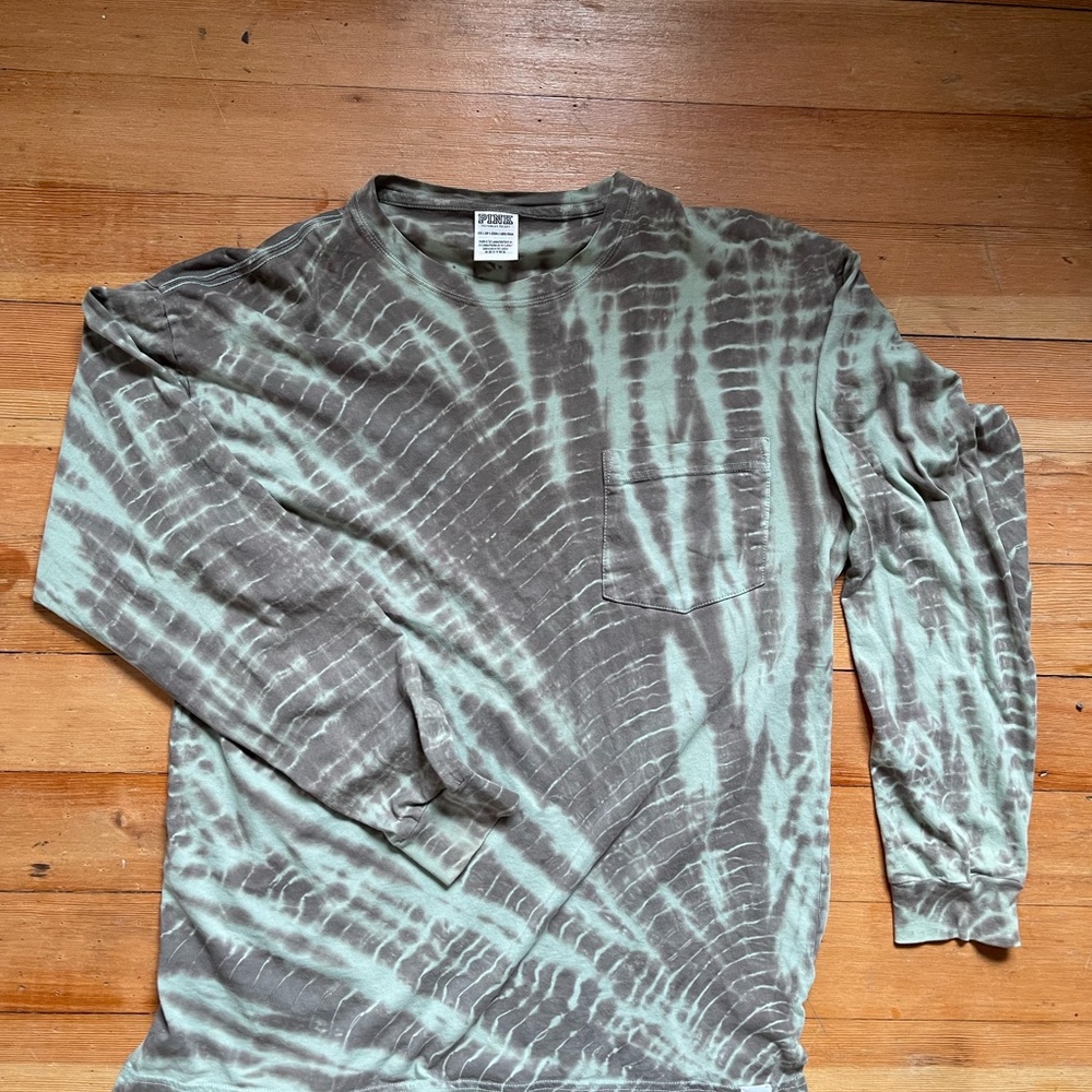 Pink tie-dye, long sleeve shirt